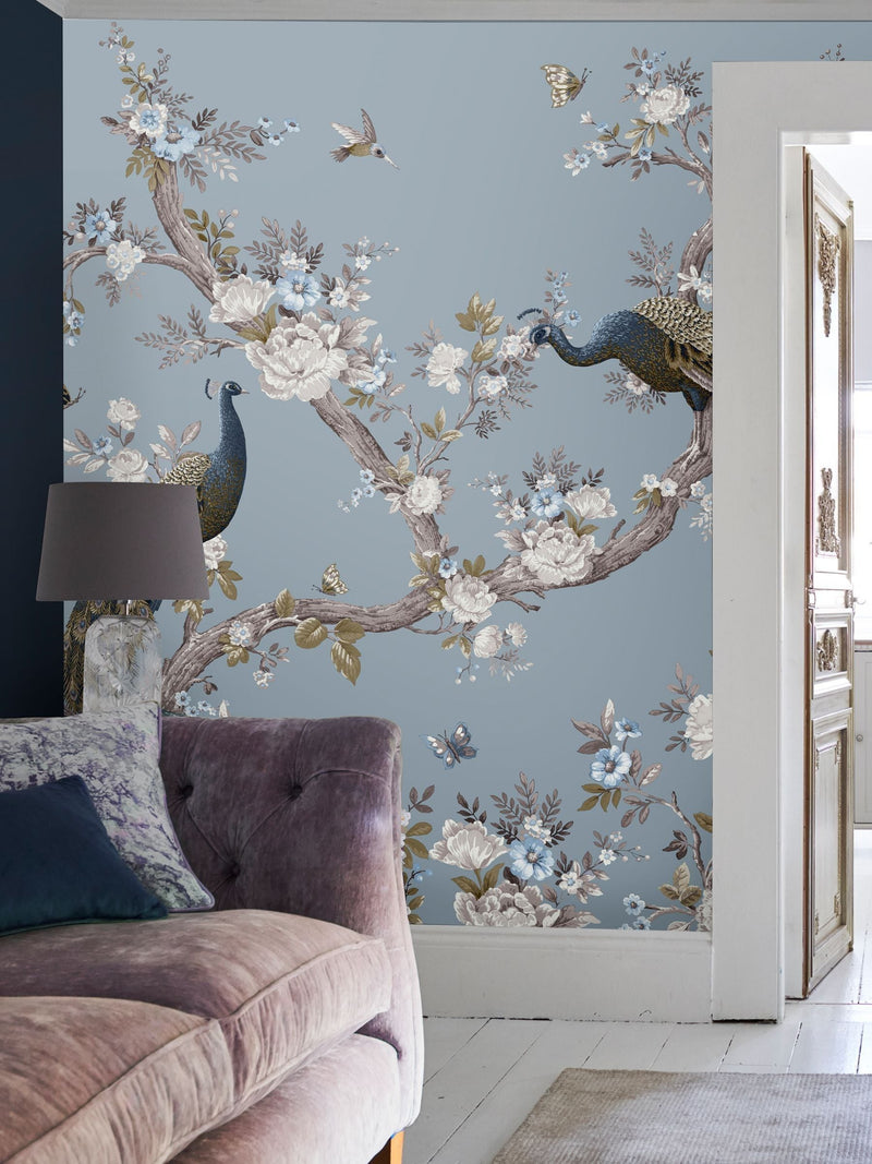 Laura Ashley Blue Belvedere mural 3M - British product