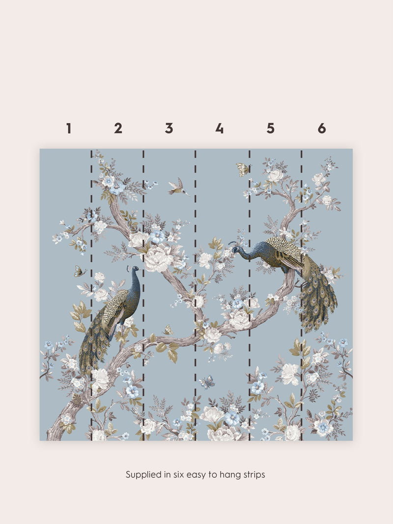 Laura Ashley Blue Belvedere mural 3M - British product