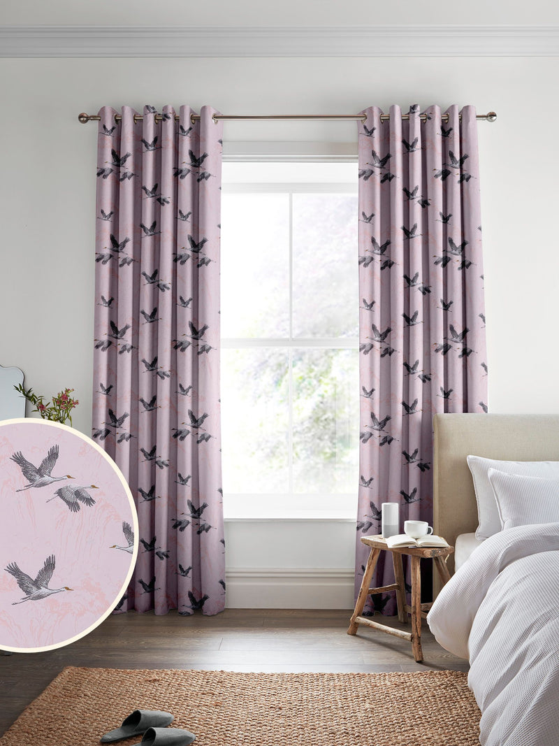 Laura Ashley Blush Pink Animalia embroidered curtains, imported from the UK