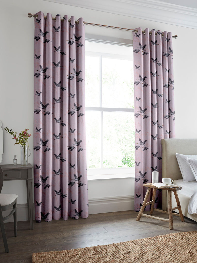 Laura Ashley Blush Pink Animalia embroidered curtains, imported from the UK