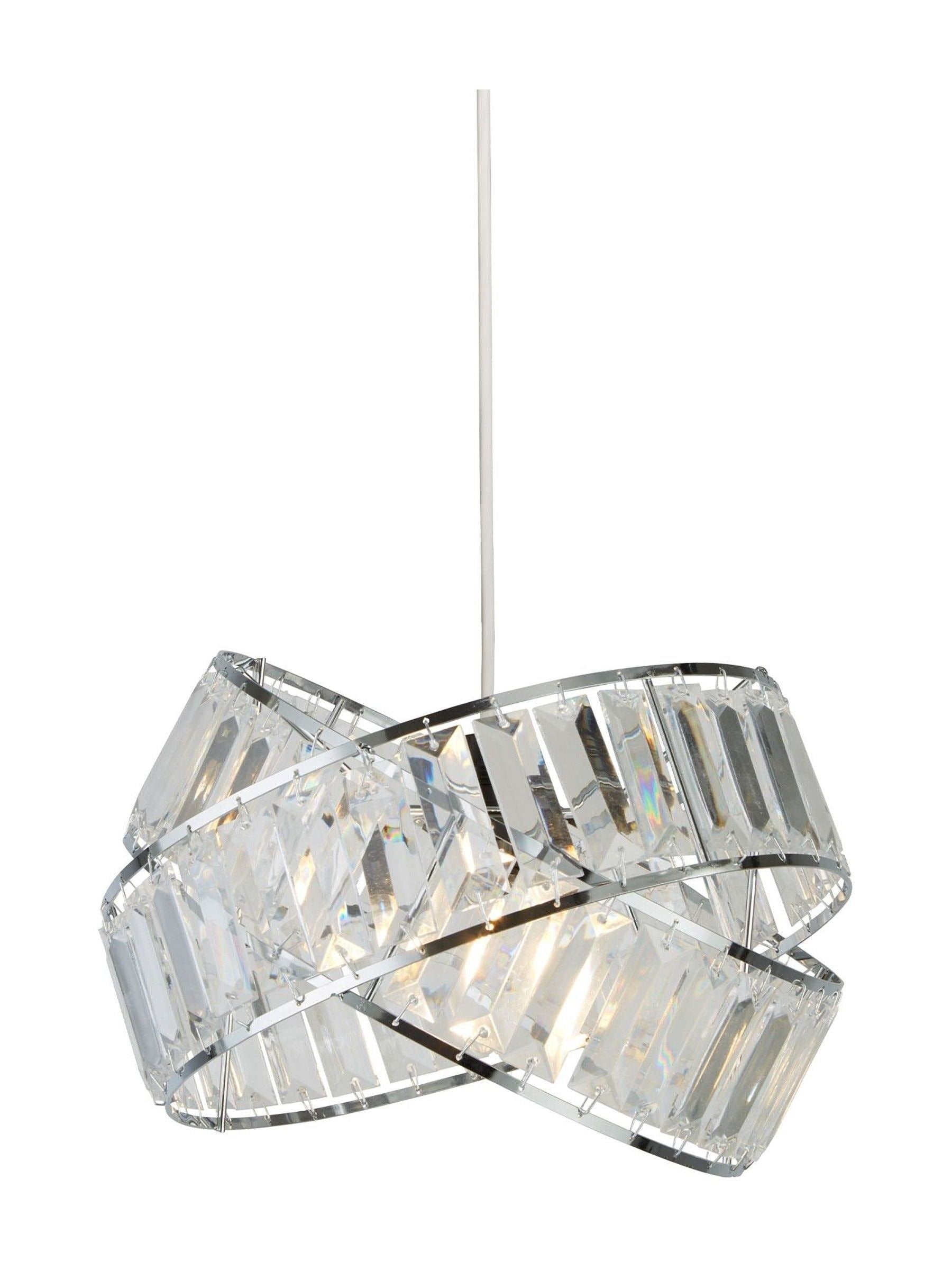 Searchlight chrome and clear acrylic ceiling shade - British product