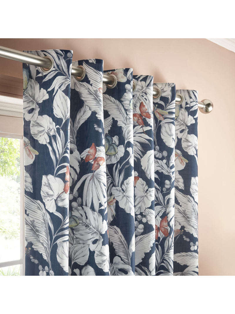 Studio G Blue Flutur eyelet curtains 229x183cm, UK version