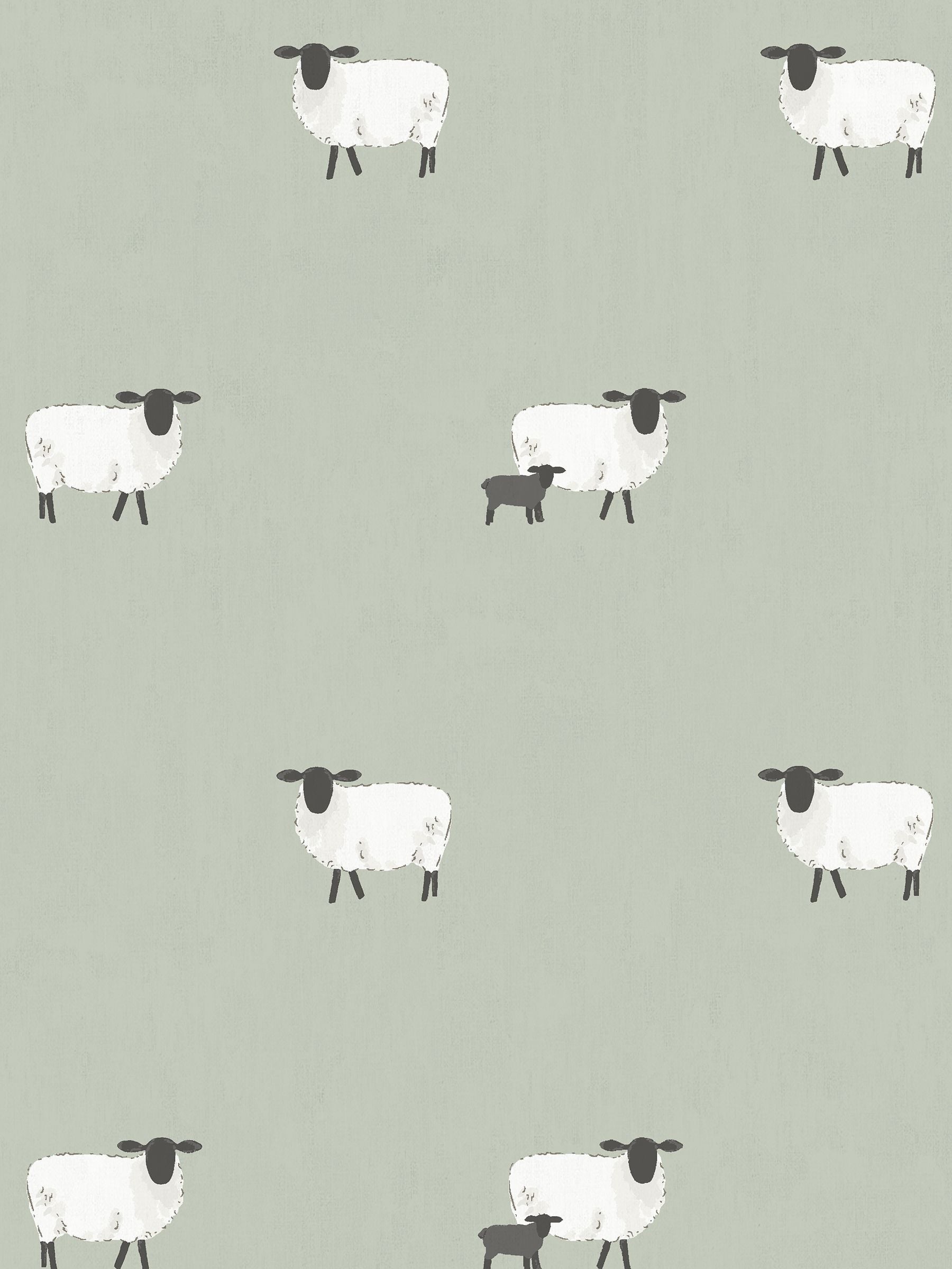 Sophie Allport sheep roller blind sage green, imported from the UK