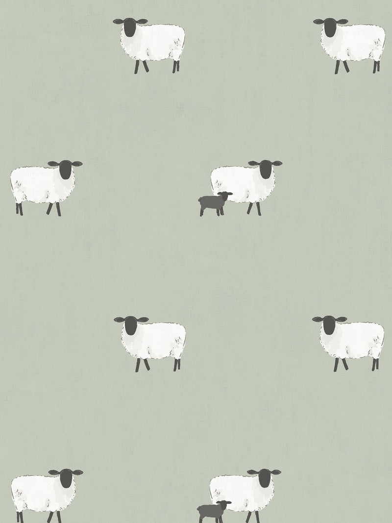 Sophie Allport sheep roller blind sage green, imported from the UK
