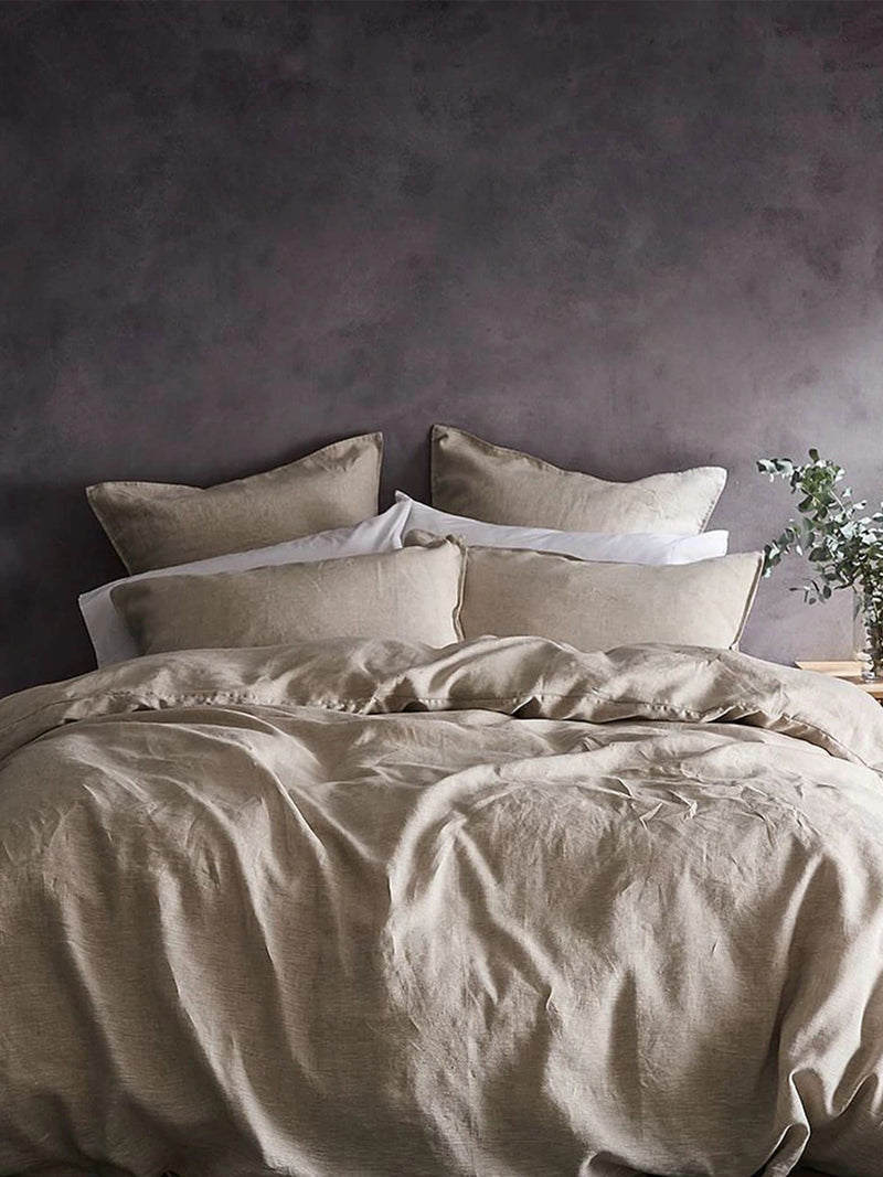 Lazy Linen Set of 2 Blue Washed 100% Linen Pillowcases