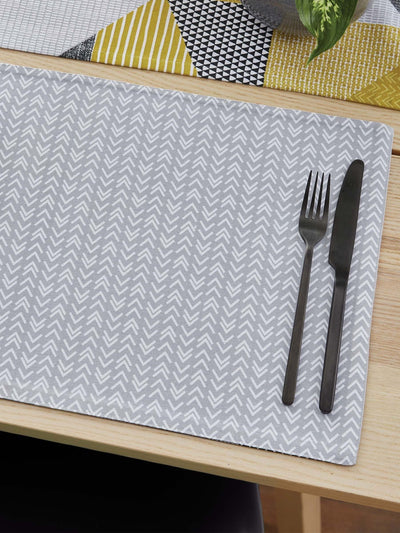 Set de 2 sets de table Catherine Lansfield Larsson Geo Essuyables 100% Coton Jaune
