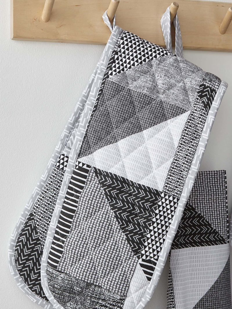 Catherine Lansfield Yellow Larsson Geo Double Oven Glove