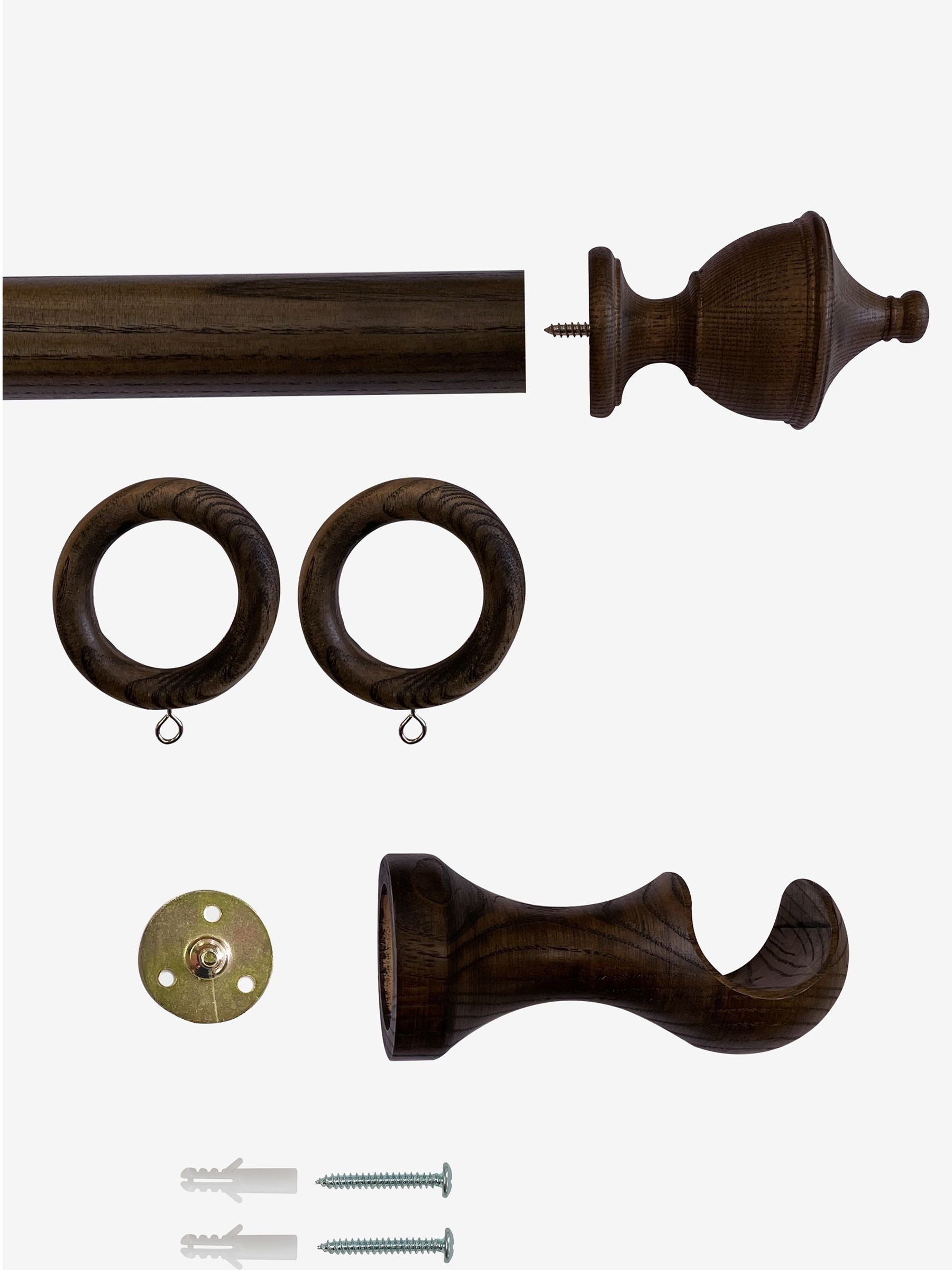 Laura Ashley Dark Chestnut Haywood curtain pole, UK version