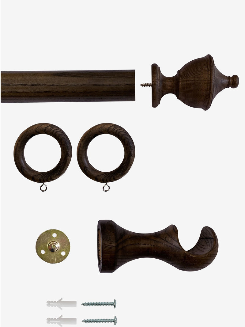 Laura Ashley Dark Chestnut Haywood curtain pole, UK version