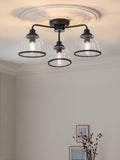 Black Gloucester 3 Light Flush Ceiling Light