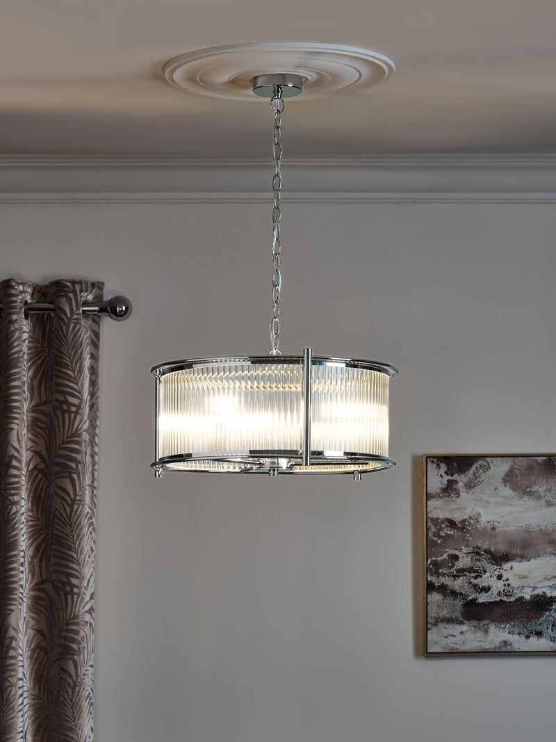 Nickel Hertford Chandelier 3 Light Ceiling Light