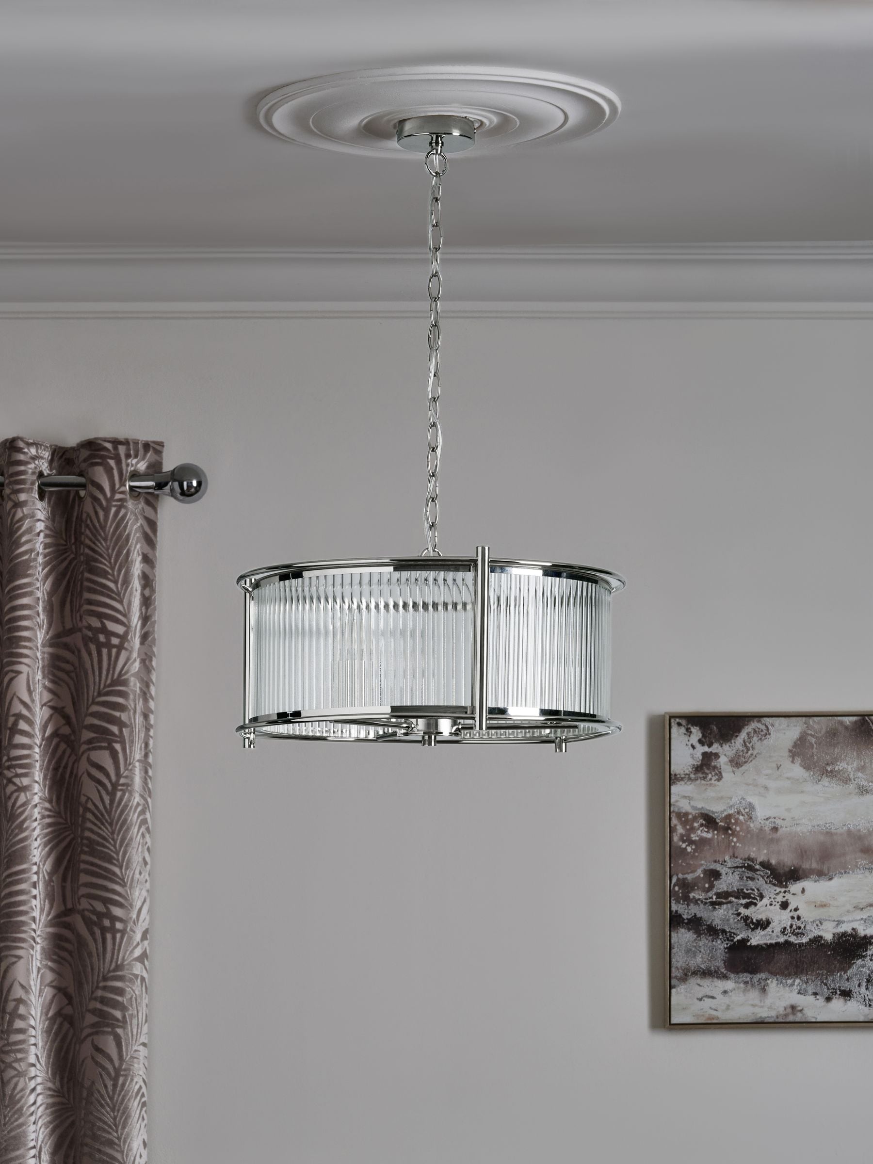 Nickel Hertford Chandelier 3 Light Ceiling Light