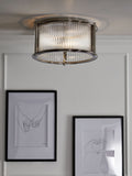 Brass Hertford 2 Light Flush Ceiling Light - 18cm Height 33.5cm Diameter