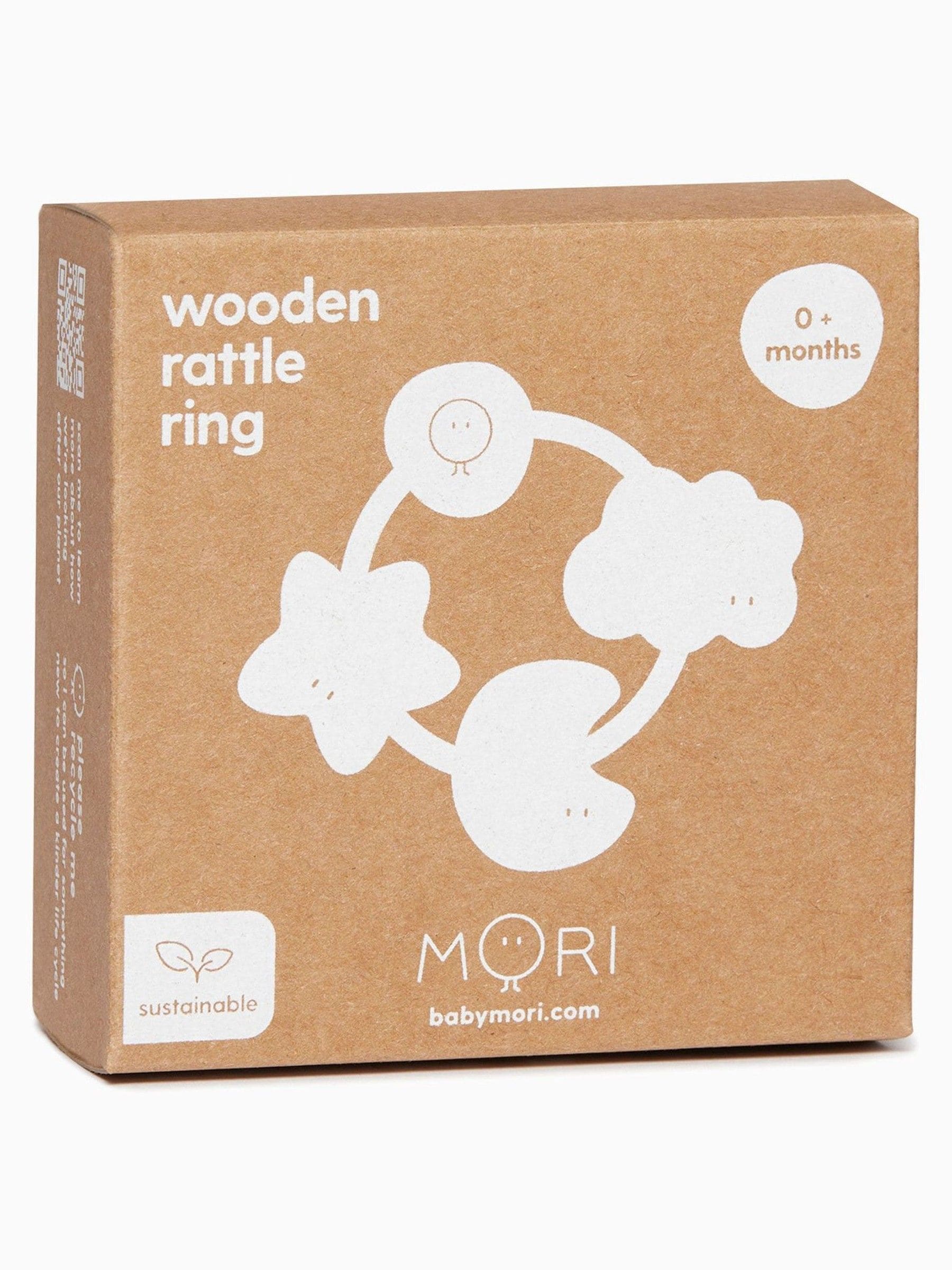 MORI natural wooden rattle ring (British brand)