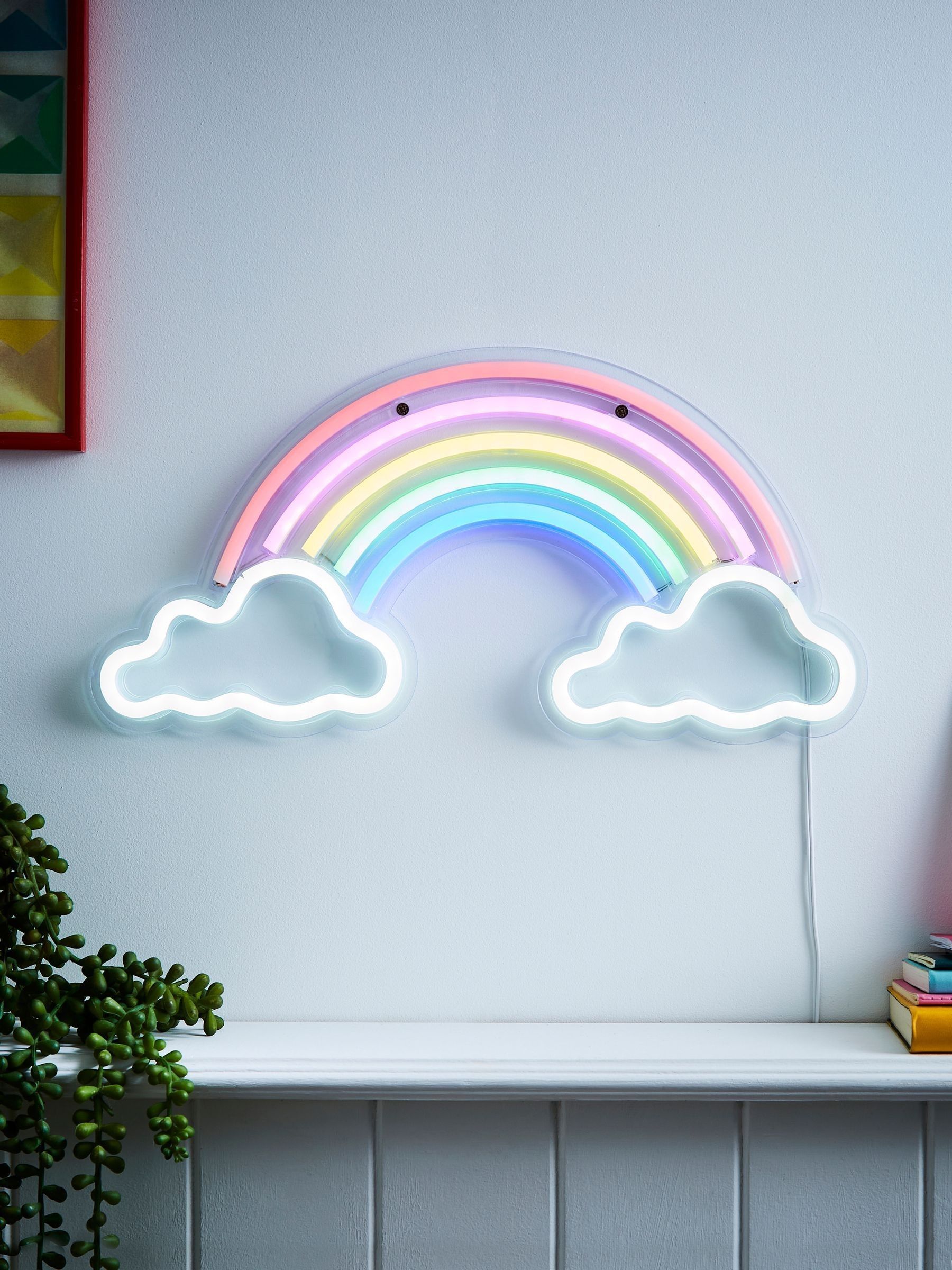 glow White Neon Rainbow Wall Light, British product