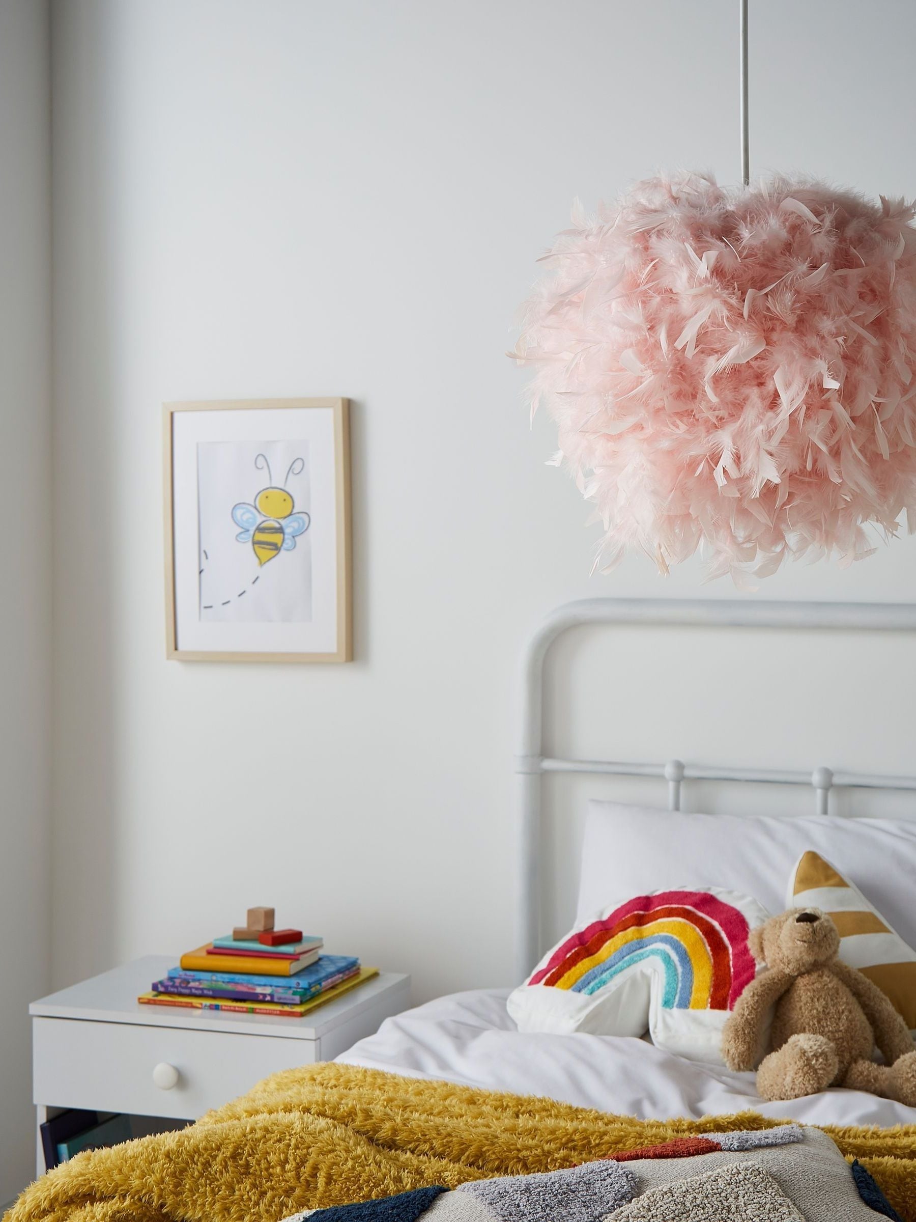 Glow pink ball shade ceiling light 40cm, British brand