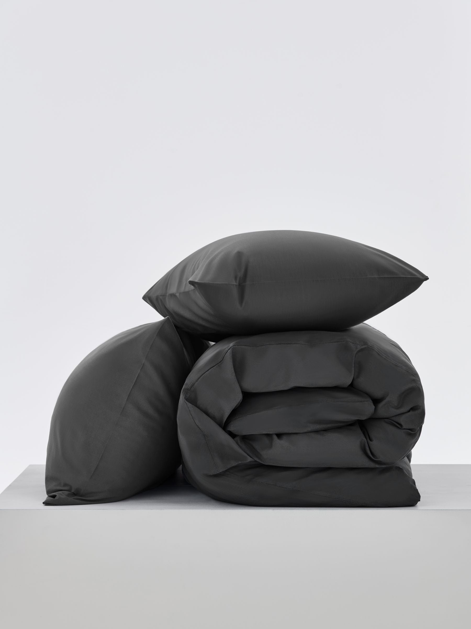 Charcoal grey duvet cover and pillowcase set - British product