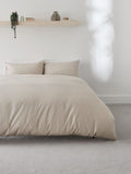 White Easy Care Polycotton Plain Duvet Cover and Pillowcase Set
