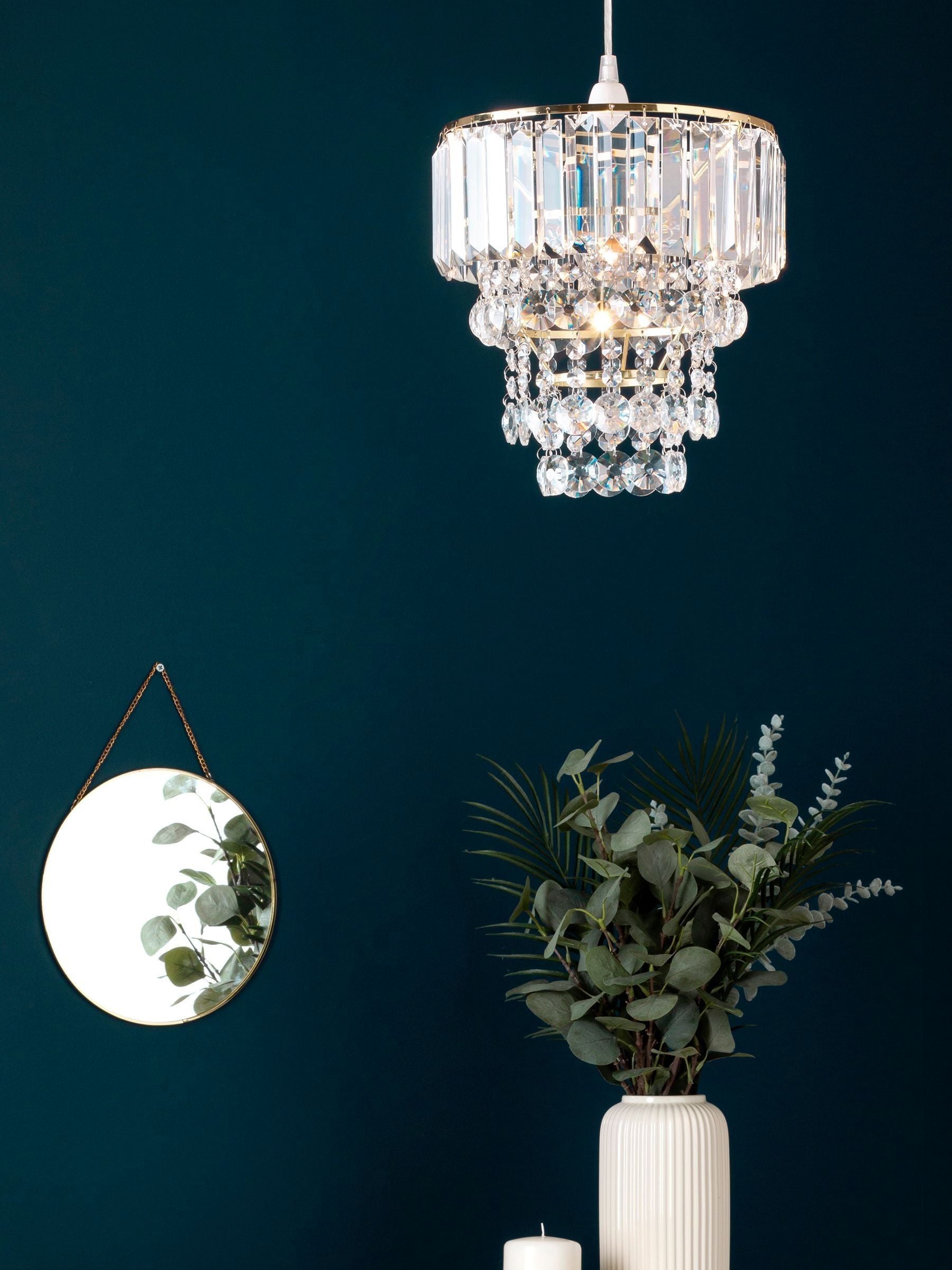 BHS Paladina Crystal Satin Brass Ceiling Light