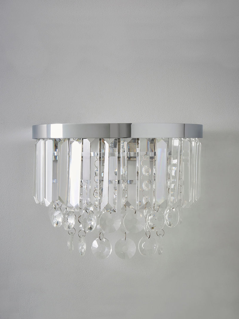 BHS Silver Paladina wall light with crystals, UK version