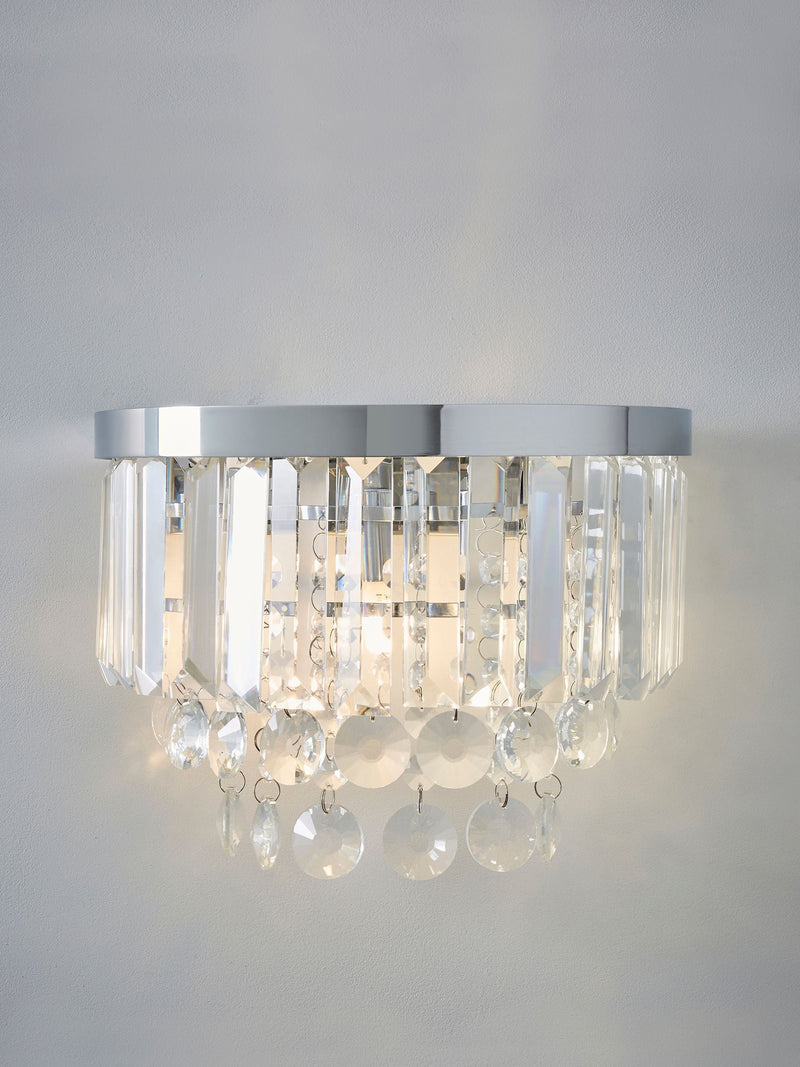 BHS Silver Paladina wall light with crystals, UK version