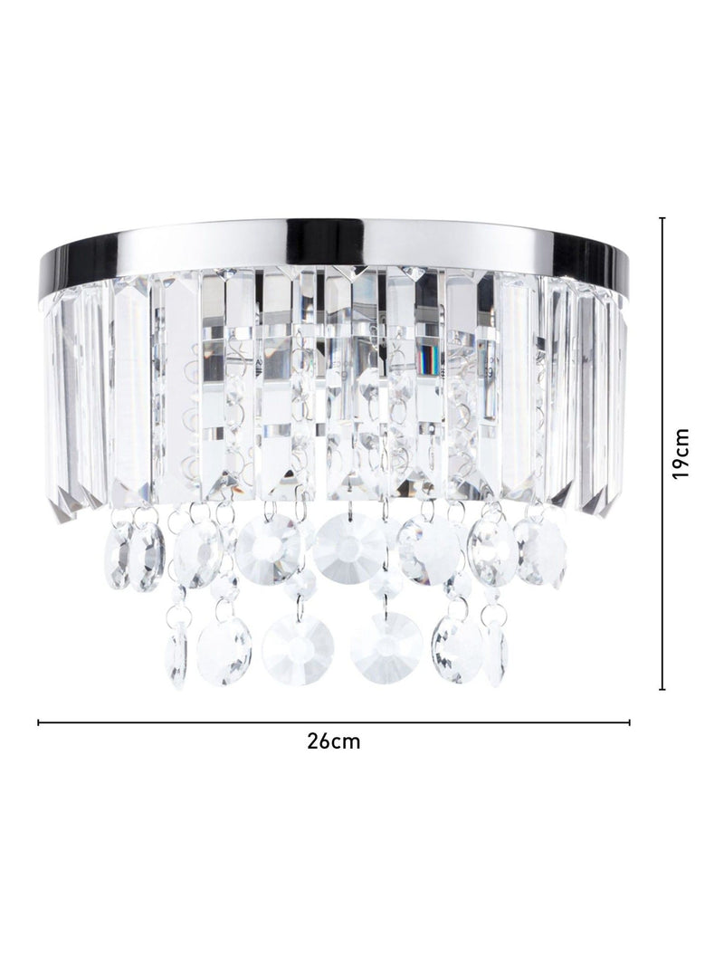 BHS Silver Paladina wall light with crystals, UK version