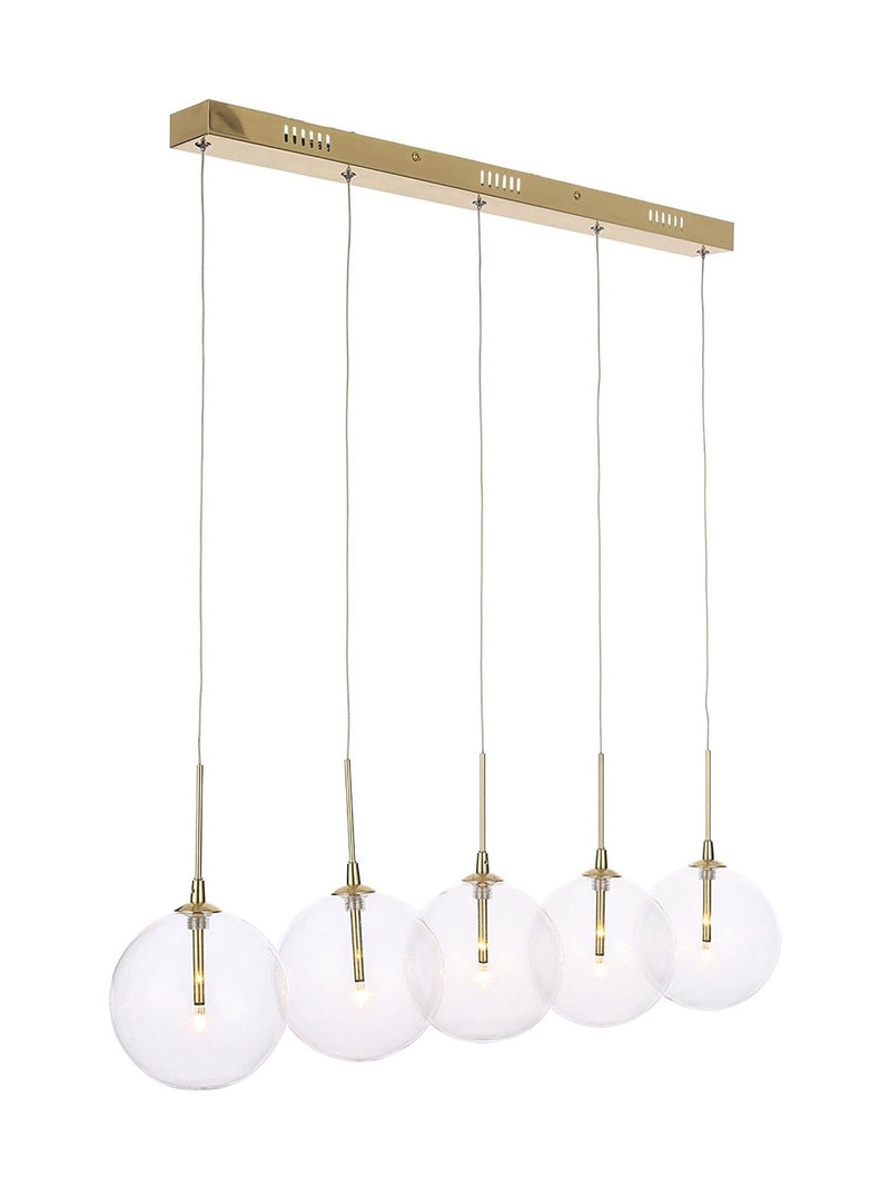 BHS Gold Byron Bar 5 Ceiling Light Pendant - British product
