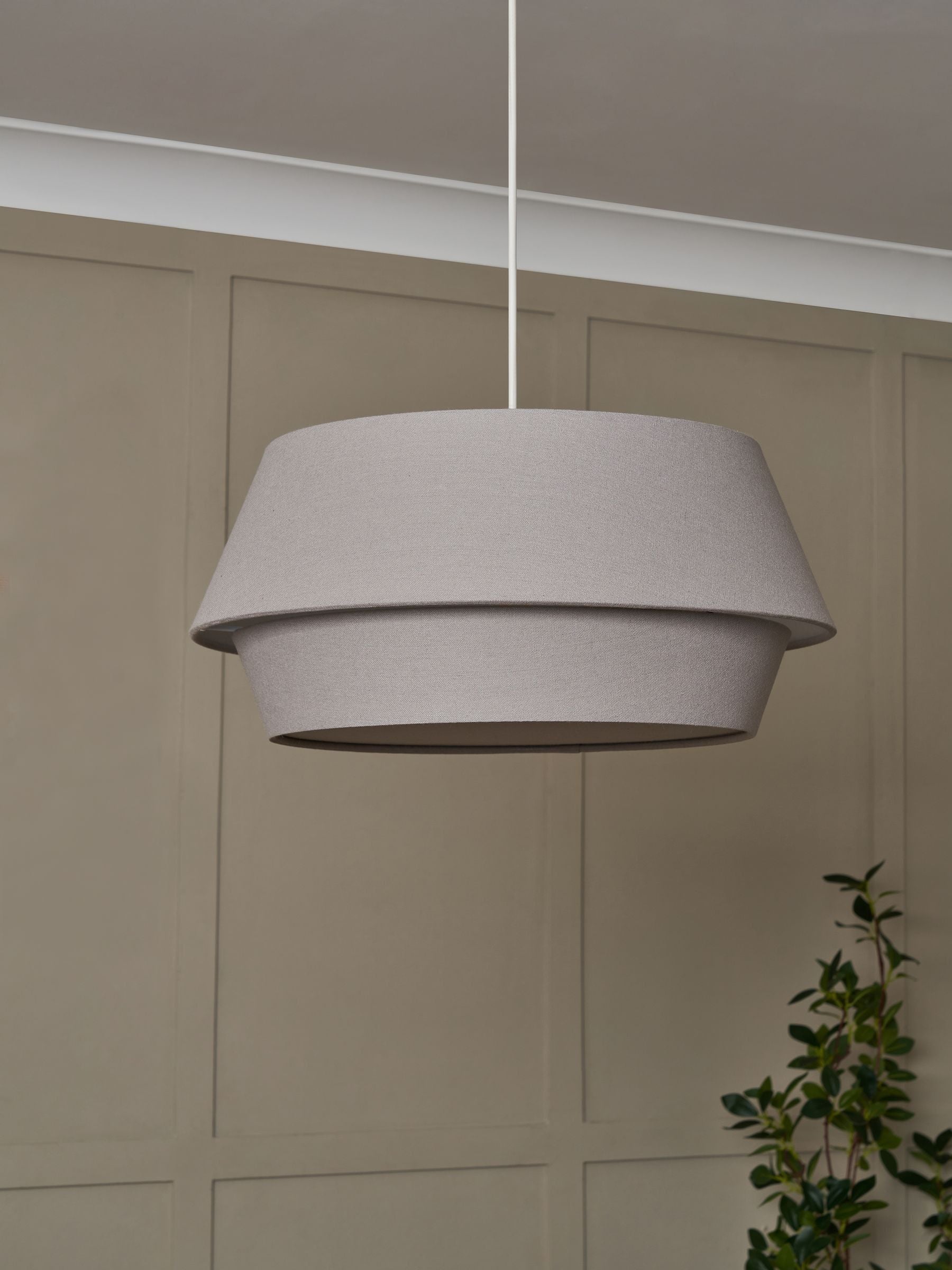 BHS grey drum shade ceiling light 20cm, UK version