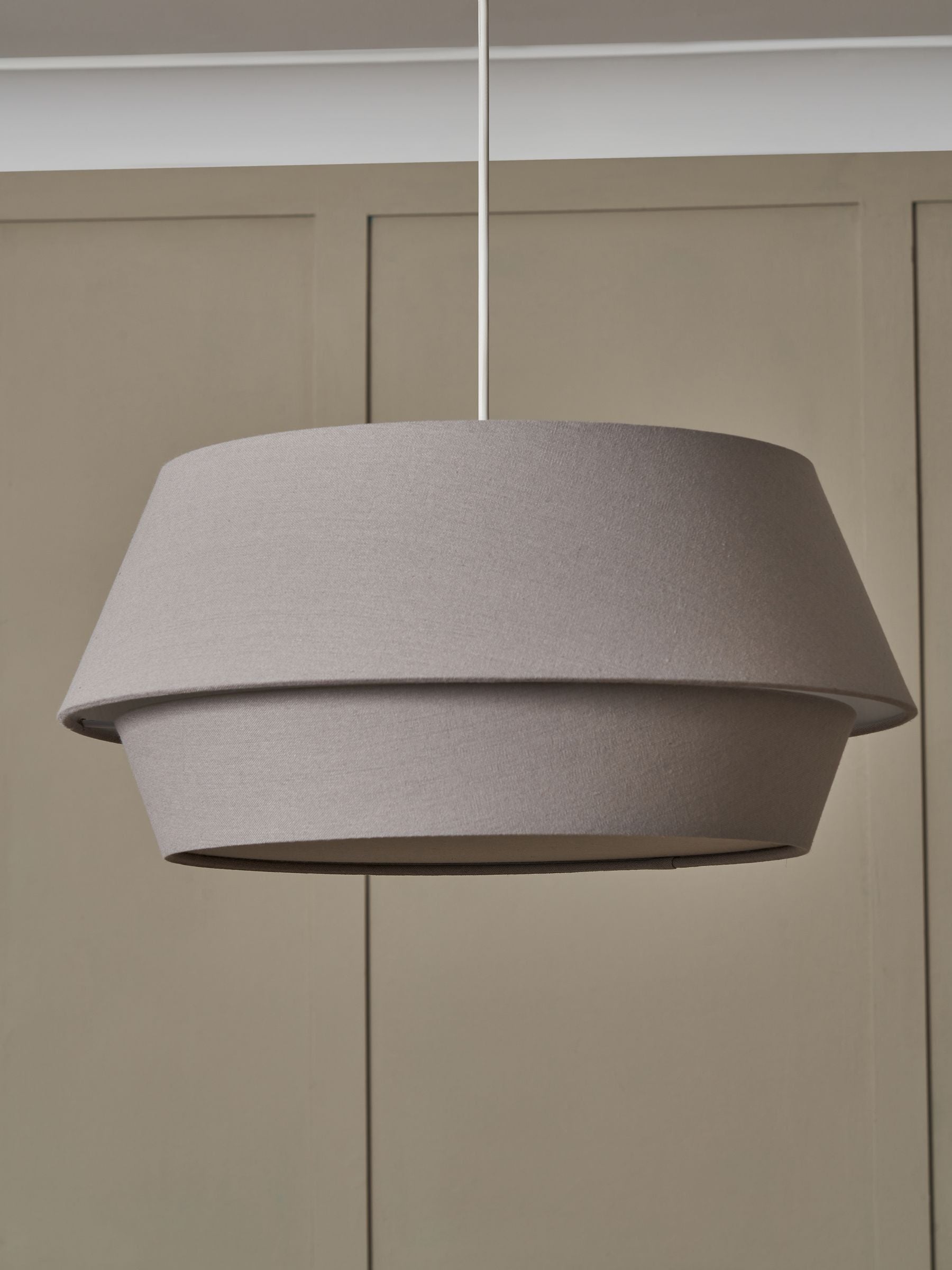 BHS grey drum shade ceiling light 20cm, UK version
