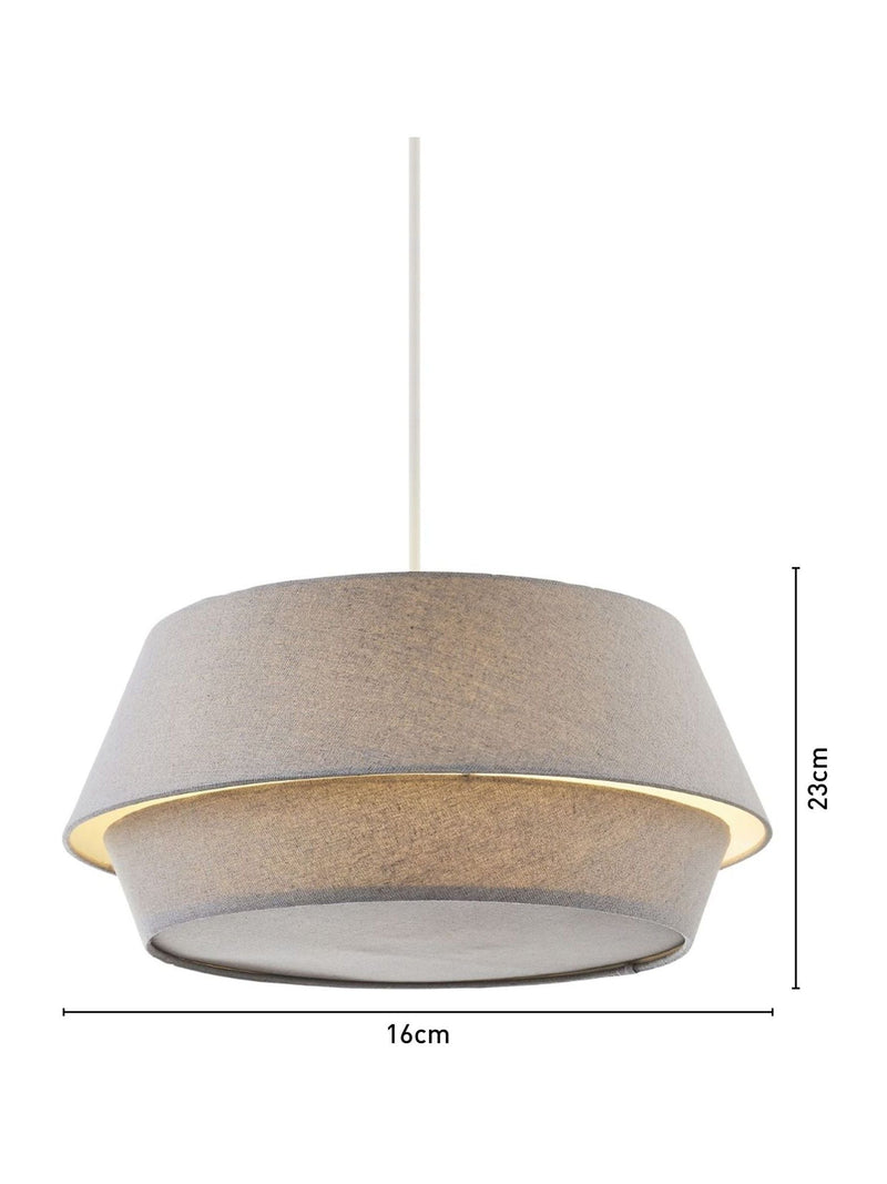 BHS grey drum shade ceiling light 20cm, UK version