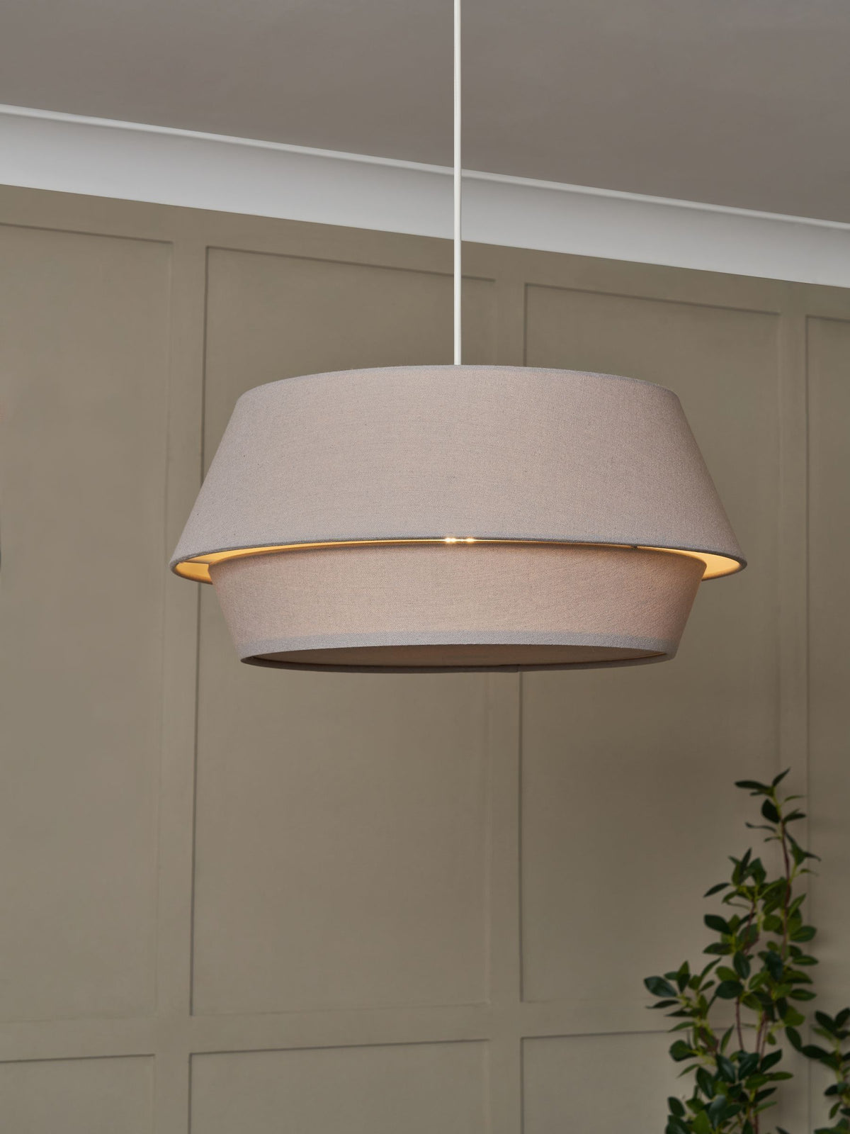BHS grey drum shade ceiling light 20cm, UK version