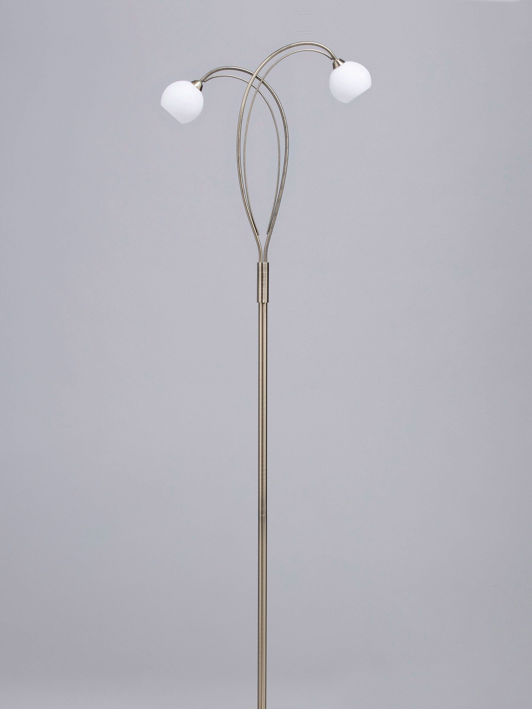 BHS Brass Soni Floor Lamp with opal glass shades (British brand)