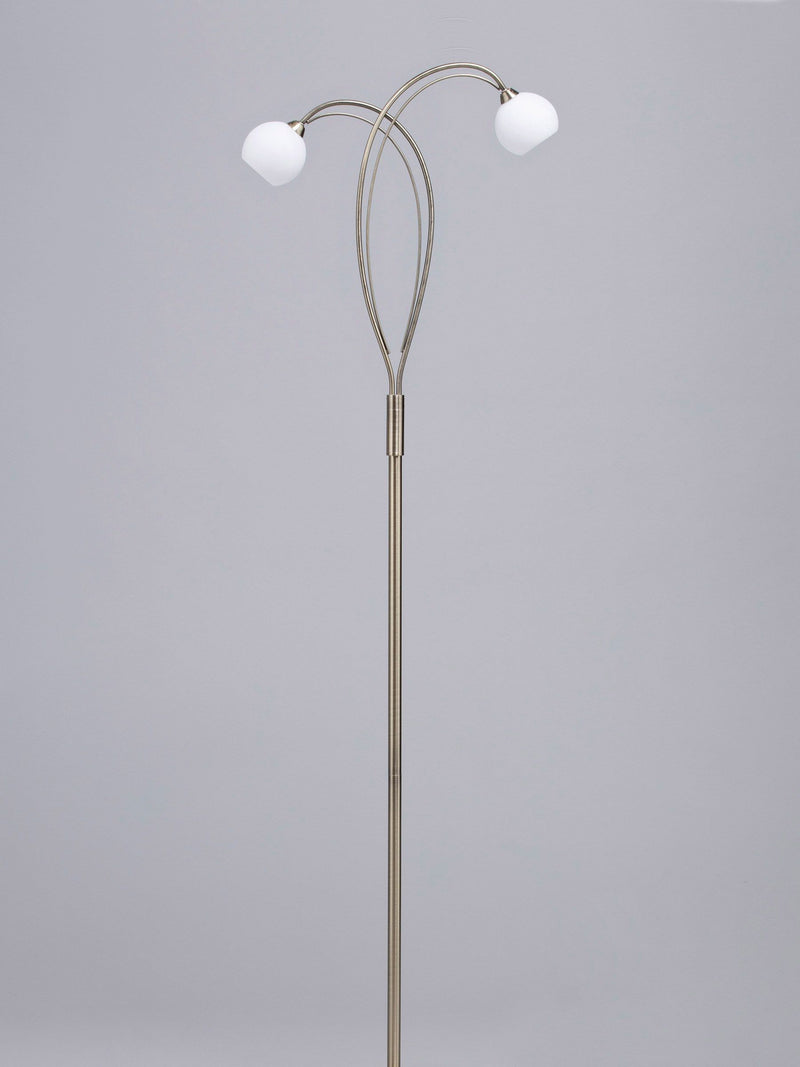 BHS Brass Soni Floor Lamp with opal glass shades (British brand)