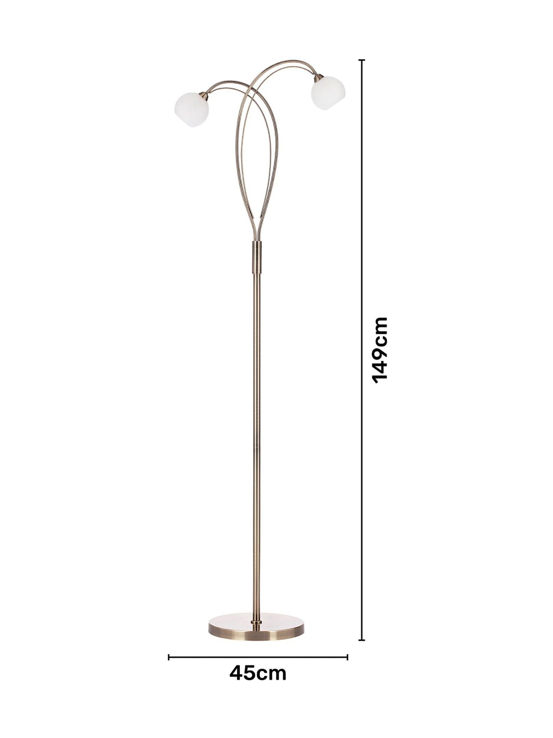 BHS Brass Soni Floor Lamp with opal glass shades (British brand)