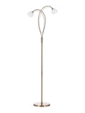 BHS Brass Soni Floor Lamp with opal glass shades (British brand)