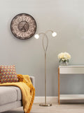 BHS Brass Soni Floor Lamp with opal glass shades (British brand)