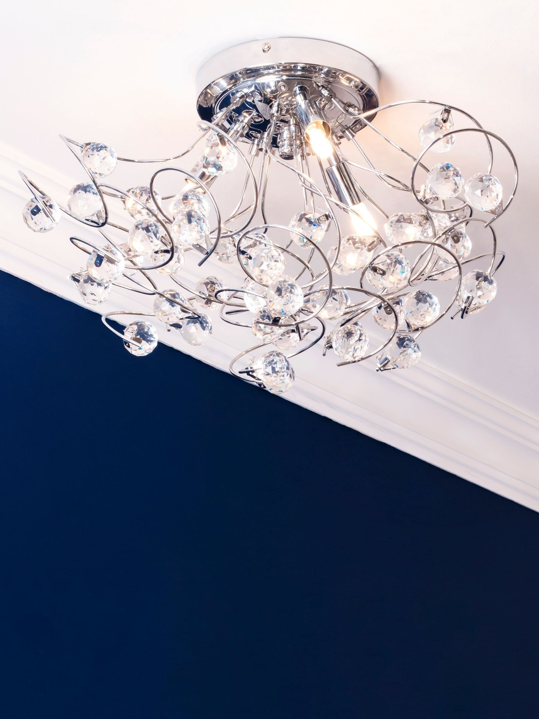 BHS Silver Lila flush ceiling light - British product