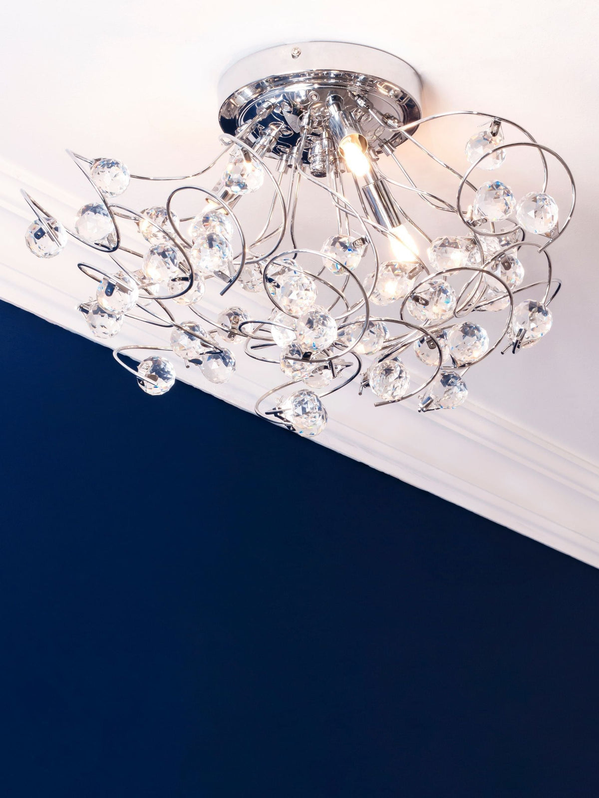 BHS Silver Lila flush ceiling light - British product