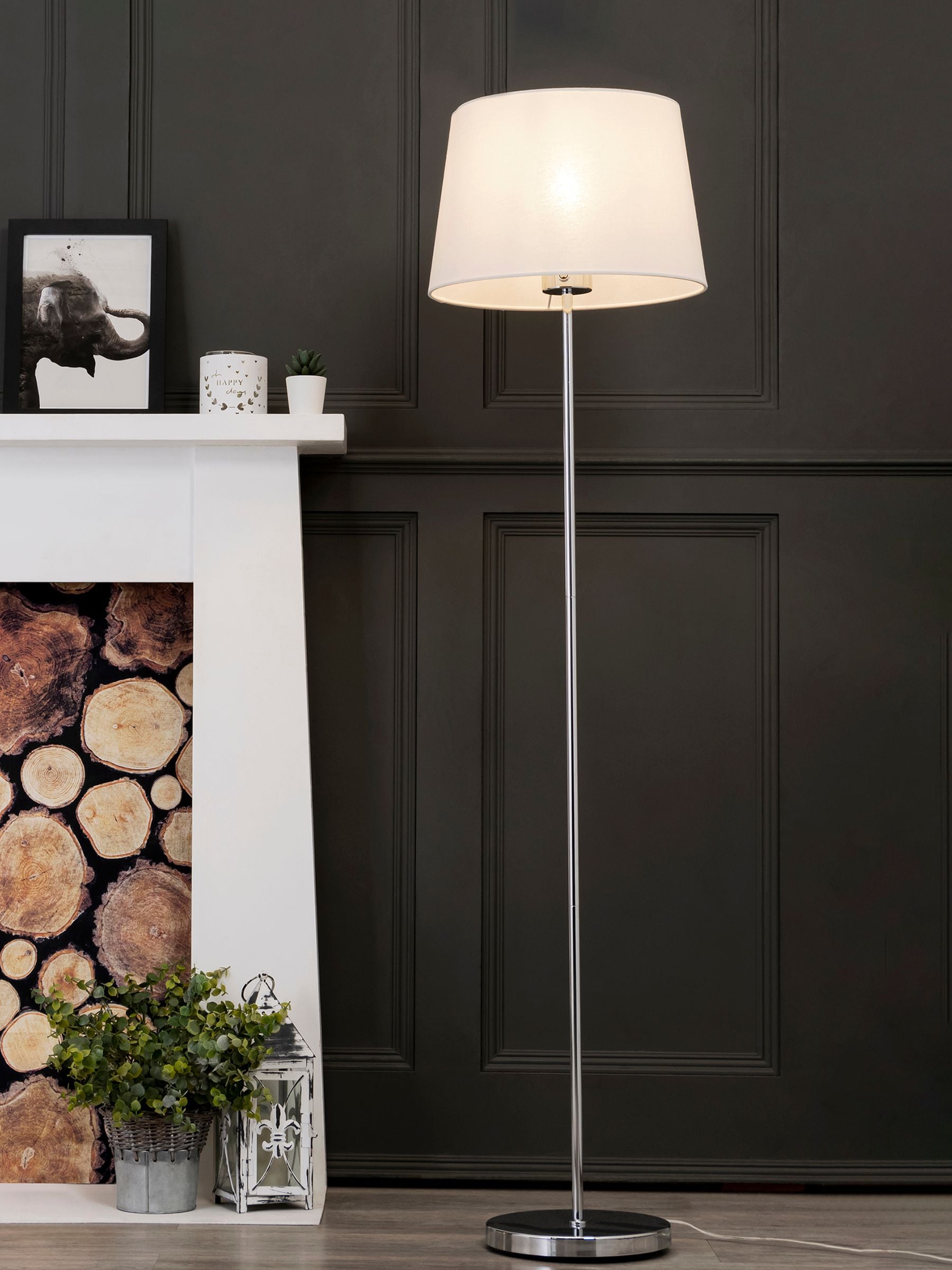BHS Chrome Mira Stem Touch floor lamp, imported from the UK