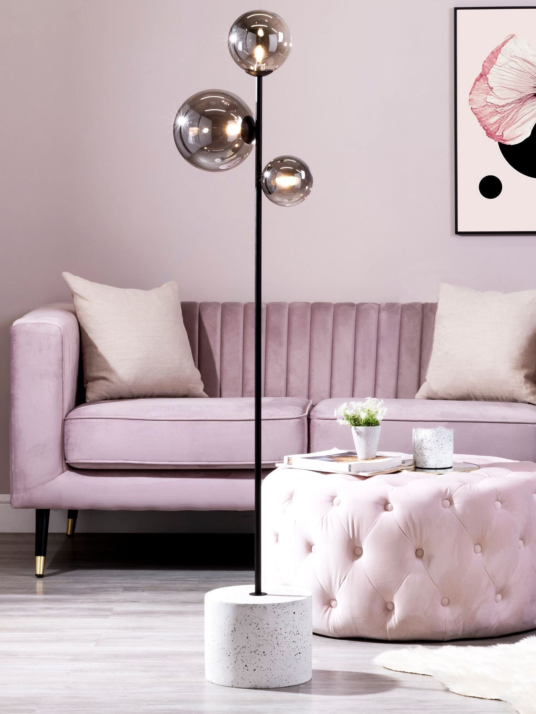 BHS Black Forella floor lamp, imported from the UK