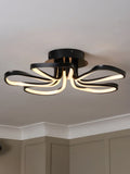 BHS Black Alvar LED 5 Petals Flush Ceiling Light