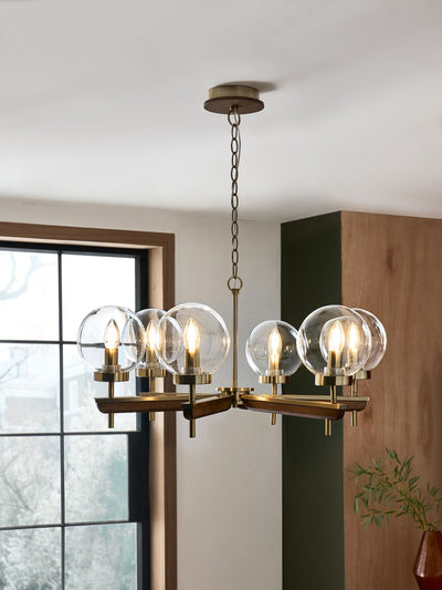 Next Brass Archer 4 Light Chandelier Ceiling Light- Buy online at McGrocer