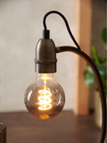 Black Madison table lamp with retro globe bulb, UK version