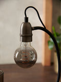 Black Madison table lamp with retro globe bulb, UK version