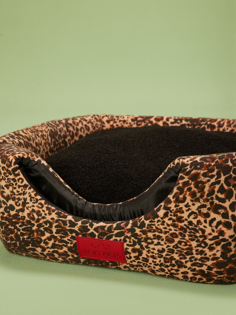 Animal print cat bed 45cm cube, imported from the UK