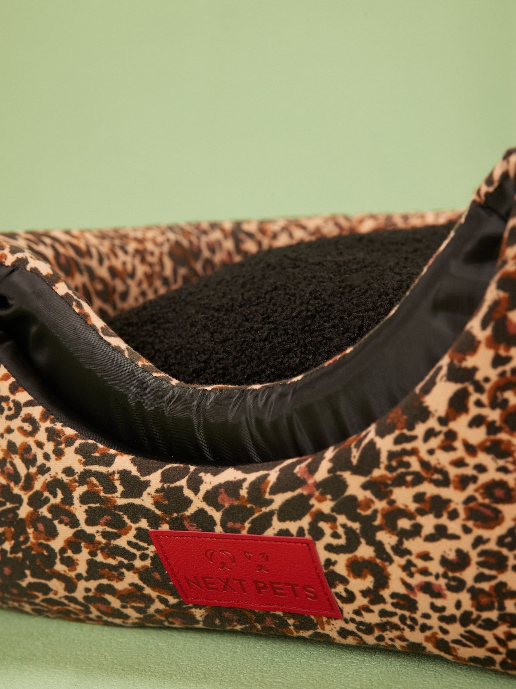 Animal print cat bed 45cm cube, imported from the UK