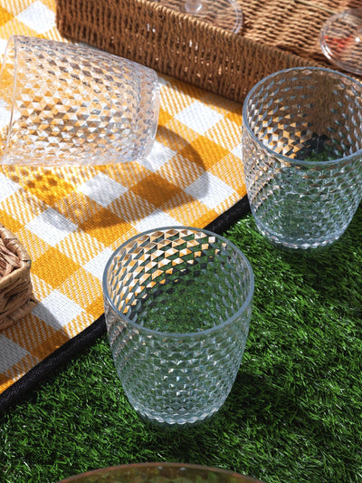 Next Cambridge Clear Shatterproof Fete Diamond Design 4 Piece Tumbler Set- Buy online at McGrocer
