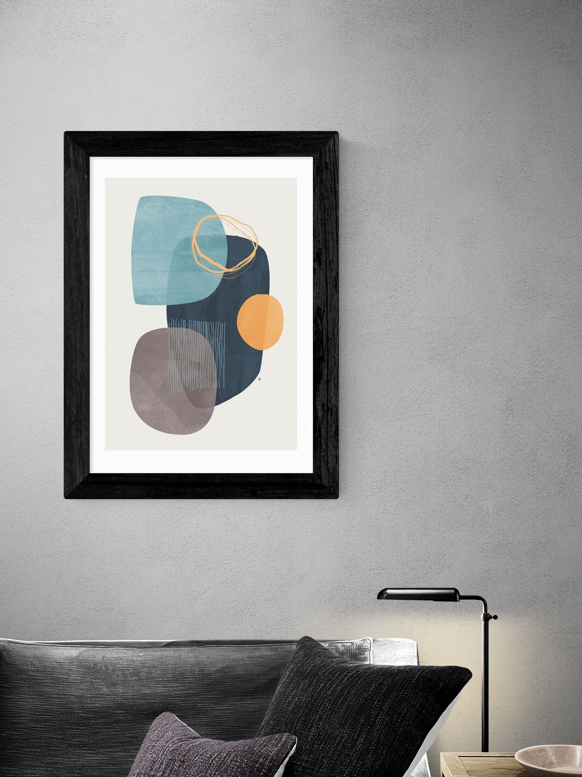 East End Prints Blue Cyra framed art print, imported from the UK