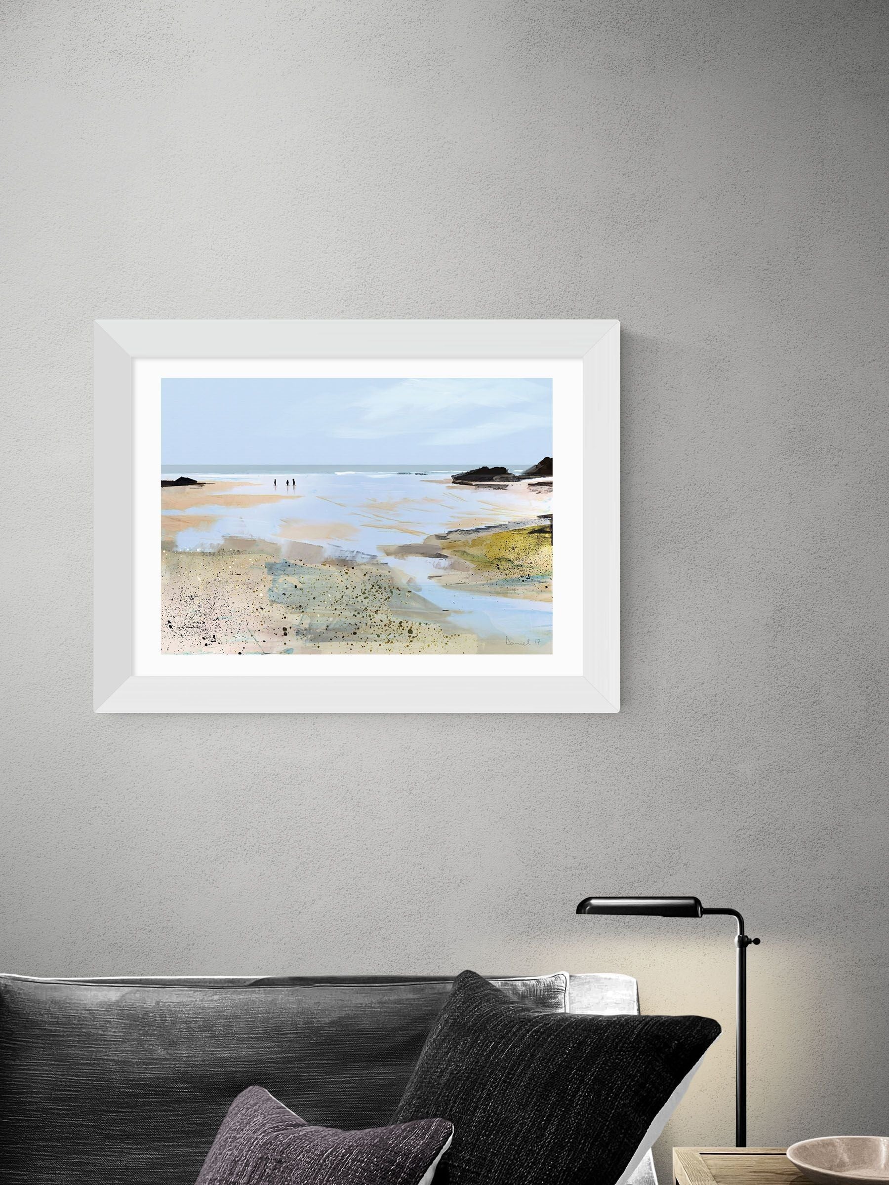 East End Prints blue sea view framed art print - British product