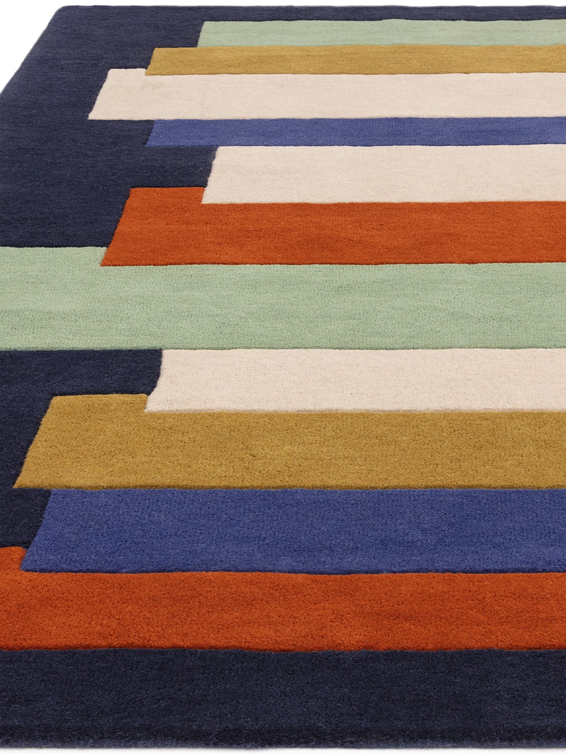 Asiatic Rugs Blue Reef Stacks Wool Rug, imported from the UK